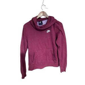 Nike Cowl Neck Hoodie Medium (M) Heathered Red